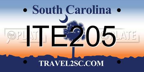 ITE205 South Carolina License Plate