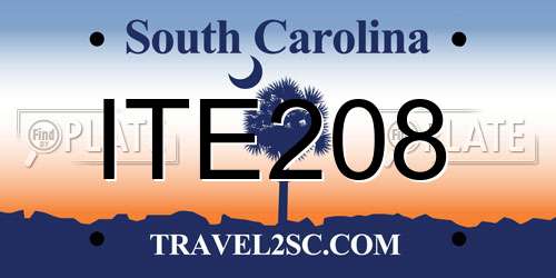 ITE208 South Carolina License Plate