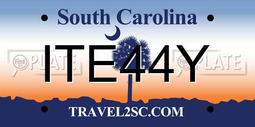 ITE44Y South Carolina License Plate