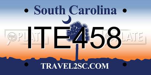 ITE458 South Carolina License Plate