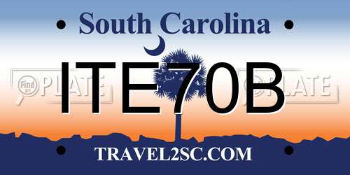 ITE70B South Carolina License Plate