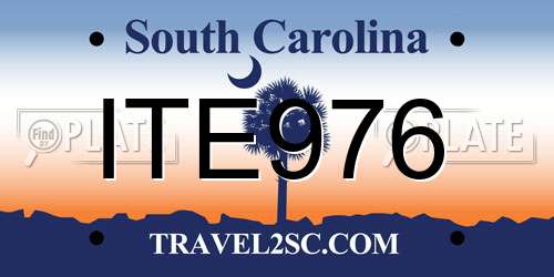 ITE976 South Carolina License Plate