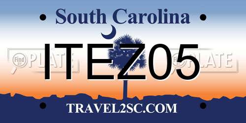 ITEZ05 South Carolina License Plate