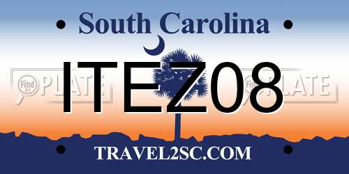 ITEZ08 South Carolina License Plate