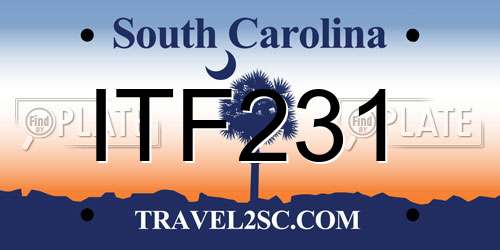 ITF231 South Carolina License Plate