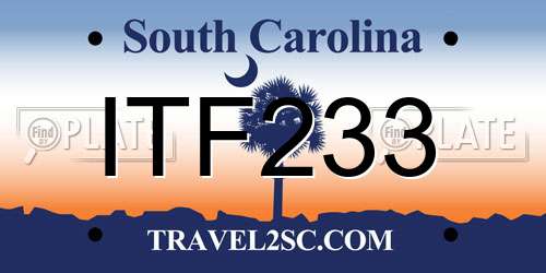 ITF233 South Carolina License Plate