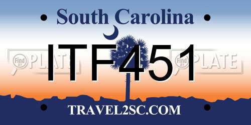 ITF451 South Carolina License Plate