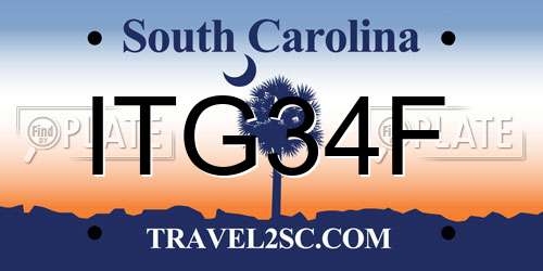 ITG34F South Carolina License Plate