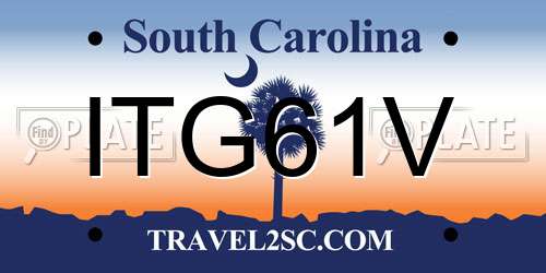 ITG61V South Carolina License Plate