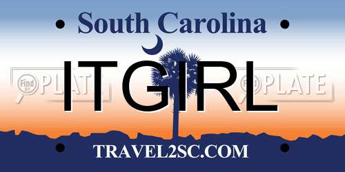 ITGIRL South Carolina License Plate