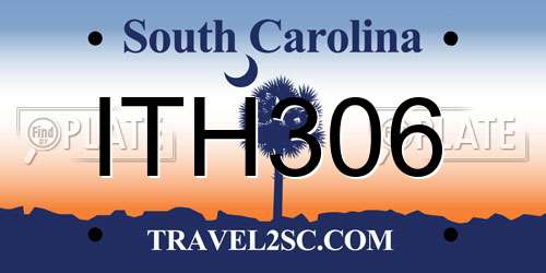 ITH306 South Carolina License Plate
