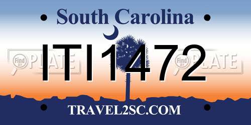 ITI1472 South Carolina License Plate