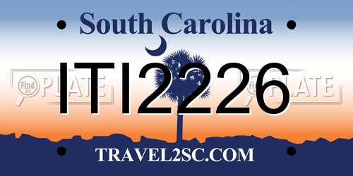 ITI2226 South Carolina License Plate