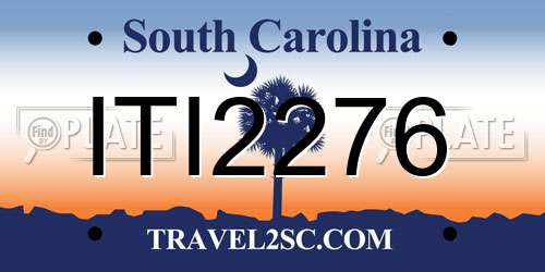 ITI2276 South Carolina License Plate
