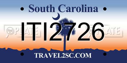 ITI2726 South Carolina License Plate