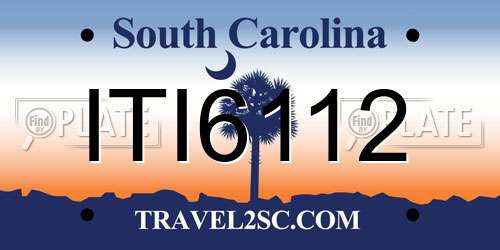 ITI6112 South Carolina License Plate