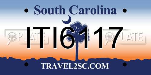 ITI6117 South Carolina License Plate