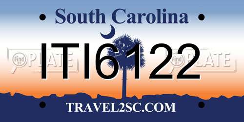 ITI6122 South Carolina License Plate