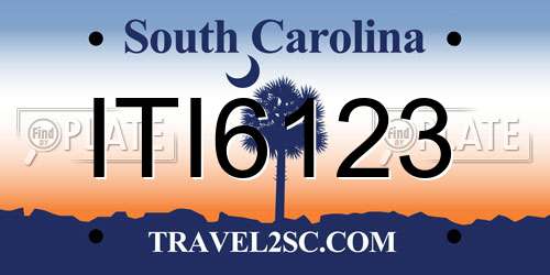 ITI6123 South Carolina License Plate