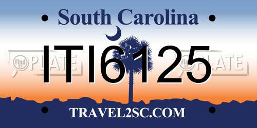 ITI6125 South Carolina License Plate