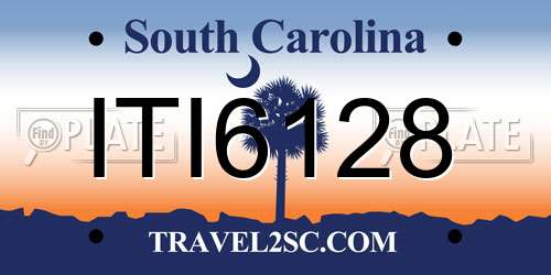 ITI6128 South Carolina License Plate