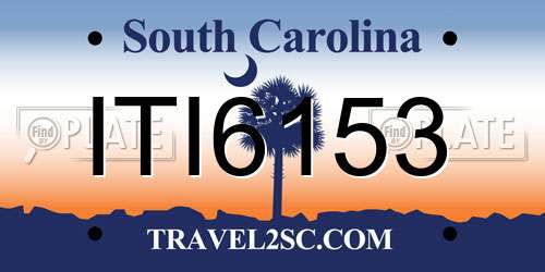 ITI6153 South Carolina License Plate