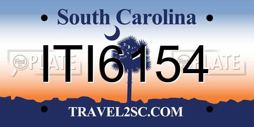 ITI6154 South Carolina License Plate