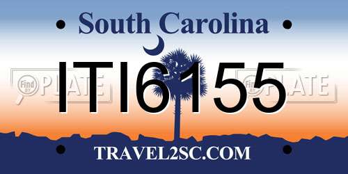 ITI6155 South Carolina License Plate