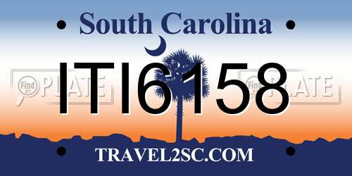 ITI6158 South Carolina License Plate