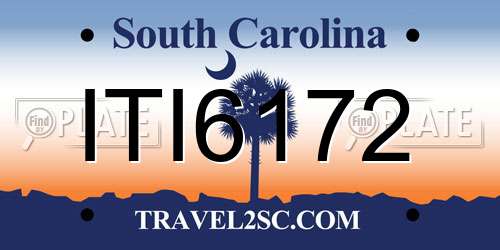 ITI6172 South Carolina License Plate