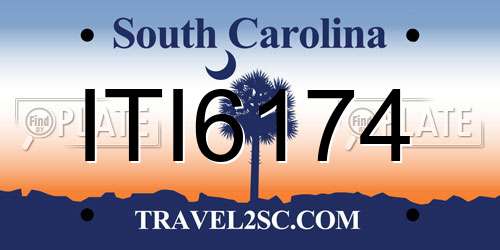 ITI6174 South Carolina License Plate