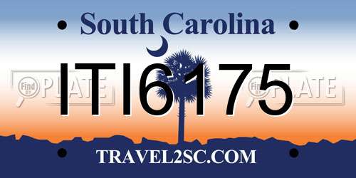 ITI6175 South Carolina License Plate