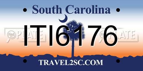 ITI6176 South Carolina License Plate