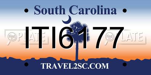 ITI6177 South Carolina License Plate