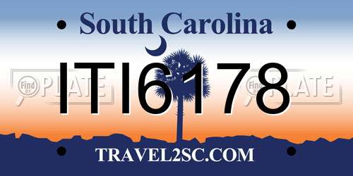 ITI6178 South Carolina License Plate