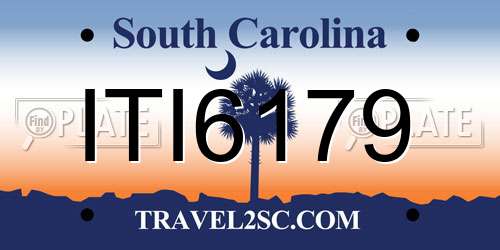 ITI6179 South Carolina License Plate