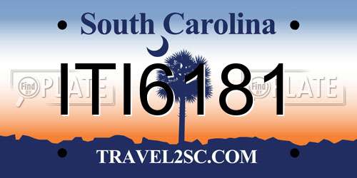 ITI6181 South Carolina License Plate