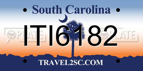 ITI6182 South Carolina License Plate