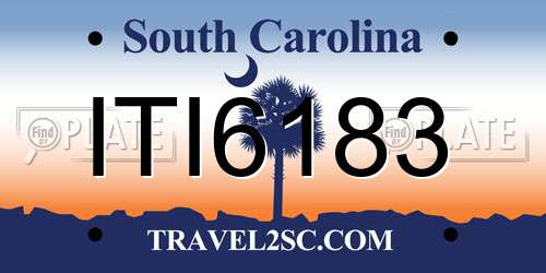 ITI6183 South Carolina License Plate