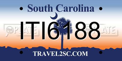 ITI6188 South Carolina License Plate