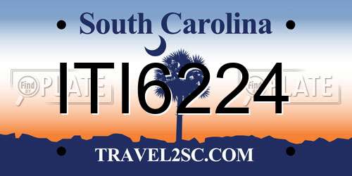 ITI6224 South Carolina License Plate