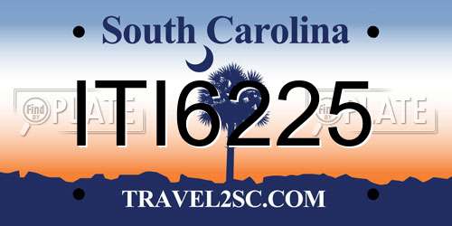 ITI6225 South Carolina License Plate