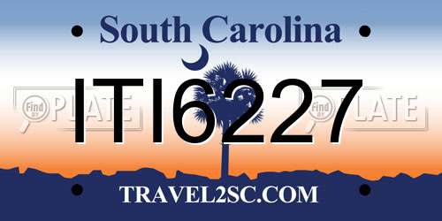 ITI6227 South Carolina License Plate