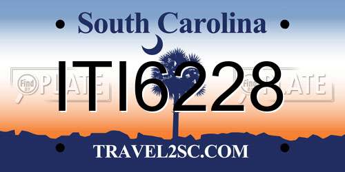 ITI6228 South Carolina License Plate