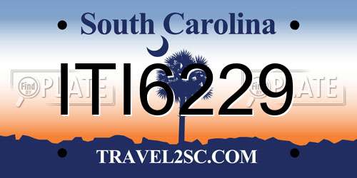 ITI6229 South Carolina License Plate