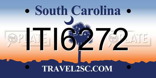 ITI6272 South Carolina License Plate
