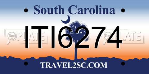 ITI6274 South Carolina License Plate