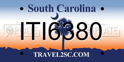 ITI6380 South Carolina License Plate