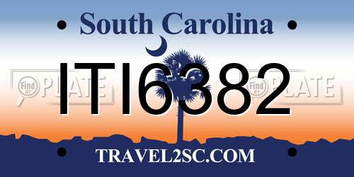 ITI6382 South Carolina License Plate