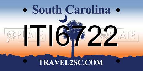 ITI6722 South Carolina License Plate